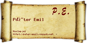 Péter Emil névjegykártya
