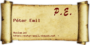 Péter Emil névjegykártya